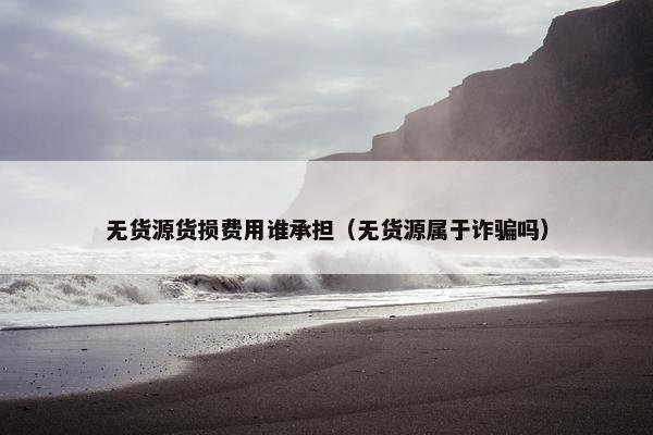 无货源货损费用谁承担（无货源属于诈骗吗）