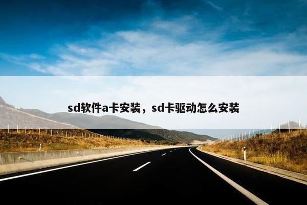 sd软件a卡安装，sd卡驱动怎么安装