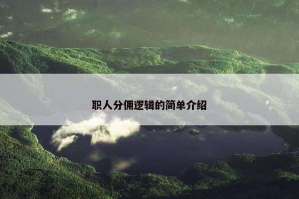 职人分佣逻辑的简单介绍