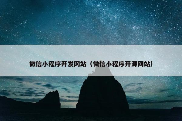 微信小程序开发网站（微信小程序开源网站）