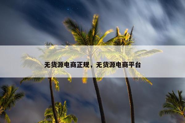 无货源电商正规，无货源电商平台