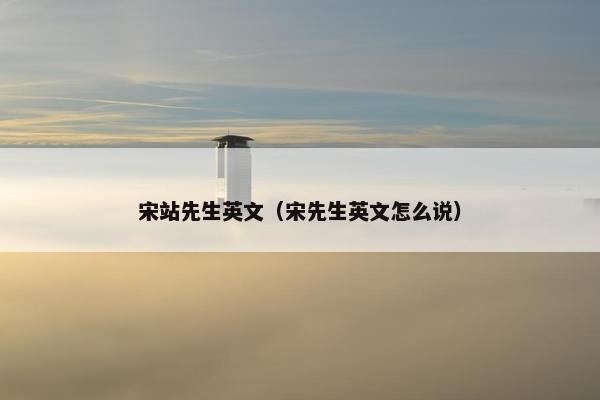宋站先生英文（宋先生英文怎么说）