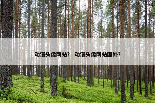 动漫头像网站？ 动漫头像网站国外？