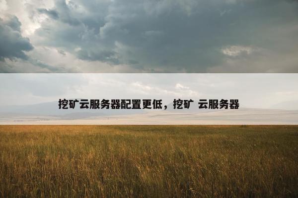 挖矿云服务器配置更低，挖矿 云服务器