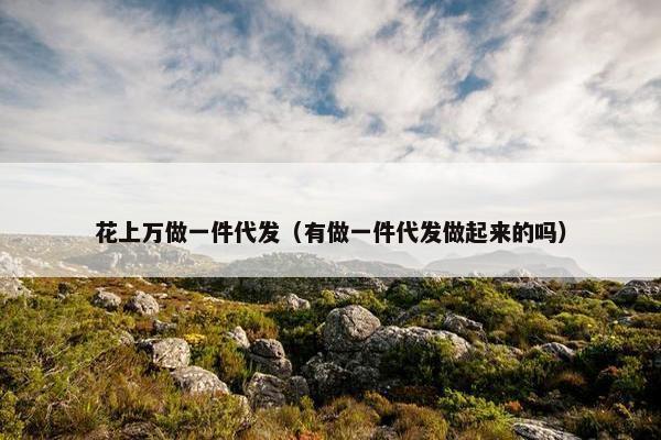花上万做一件代发（有做一件代发做起来的吗）