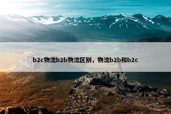 b2c物流b2b物流区别，物流b2b和b2c