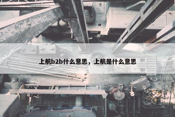 上航b2b什么意思，上航是什么意思