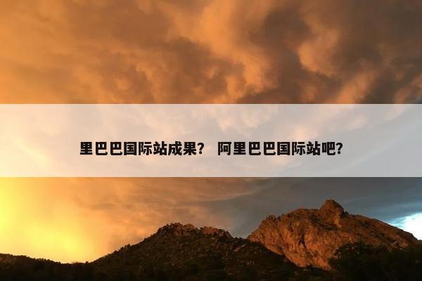 里巴巴国际站成果？ 阿里巴巴国际站吧？