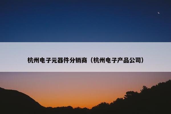杭州电子元器件分销商（杭州电子产品公司）