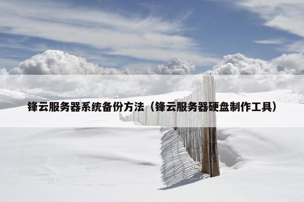 锋云服务器系统备份方法（锋云服务器硬盘制作工具）