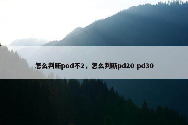 怎么判断pod不2，怎么判断pd20 pd30