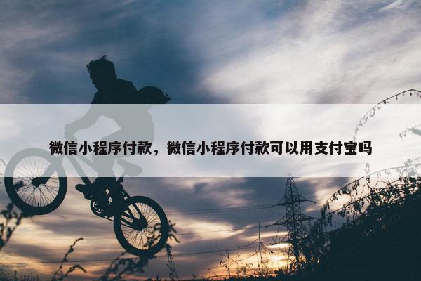 微信小程序付款，微信小程序付款可以用支付宝吗