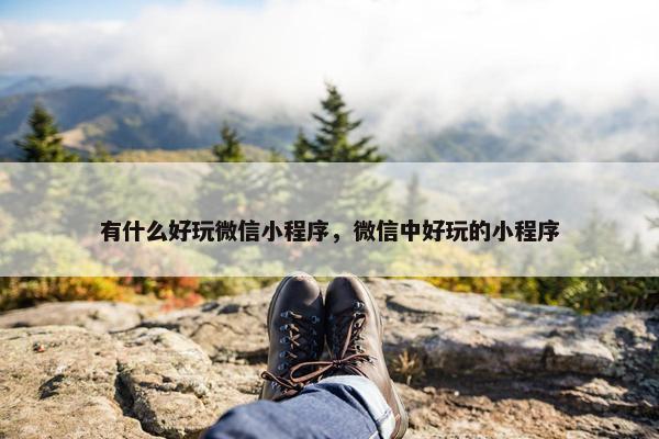有什么好玩微信小程序，微信中好玩的小程序