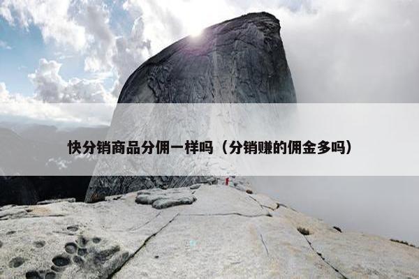 快分销商品分佣一样吗（分销赚的佣金多吗）