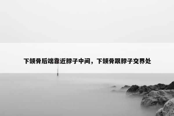下颌骨后端靠近脖子中间，下颌骨跟脖子交界处