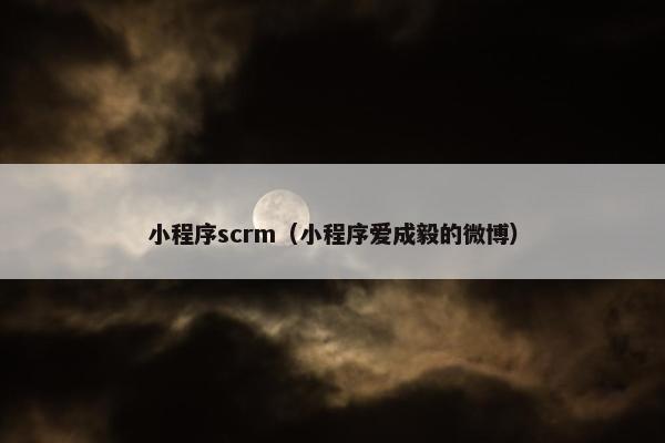 小程序scrm（小程序爱成毅的微博）