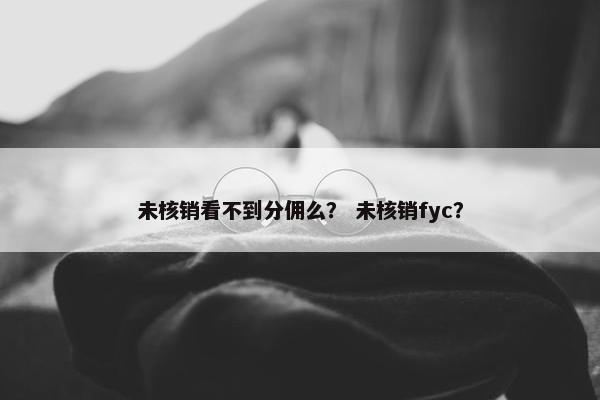 未核销看不到分佣么？ 未核销fyc？