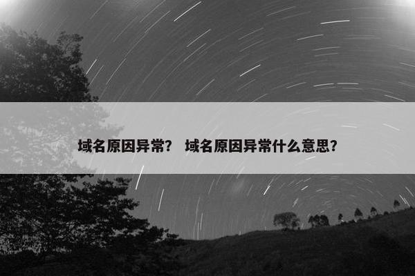 域名原因异常？ 域名原因异常什么意思？