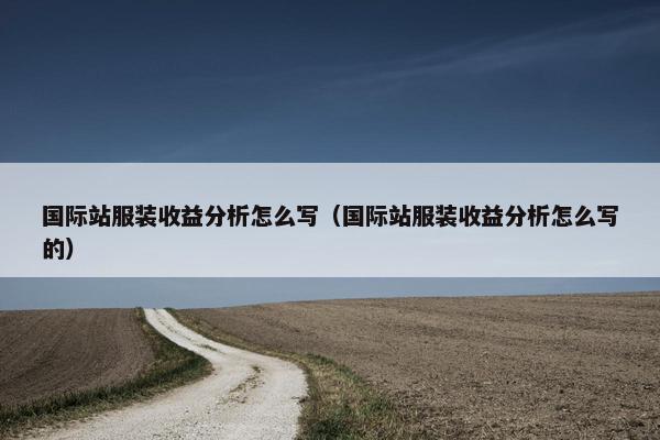国际站服装收益分析怎么写（国际站服装收益分析怎么写的）