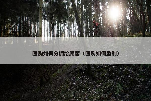团购如何分佣给顾客（团购如何盈利）