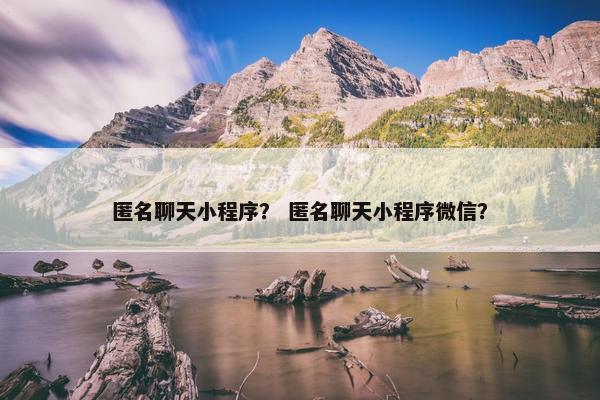 匿名聊天小程序？ 匿名聊天小程序微信？