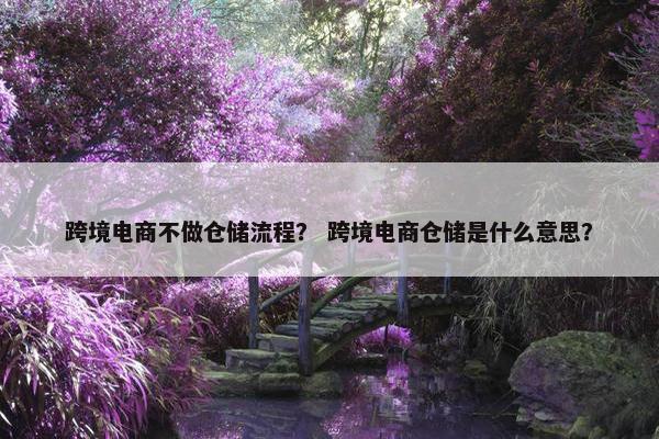 跨境电商不做仓储流程？ 跨境电商仓储是什么意思？