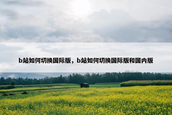 b站如何切换国际版，b站如何切换国际版和国内版