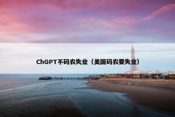 ChGPT不码农失业（美国码农要失业）