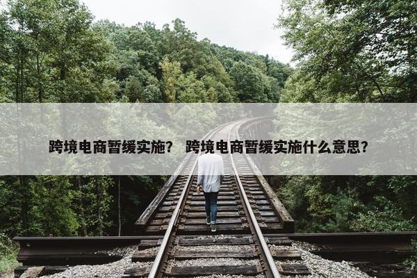 跨境电商暂缓实施？ 跨境电商暂缓实施什么意思？