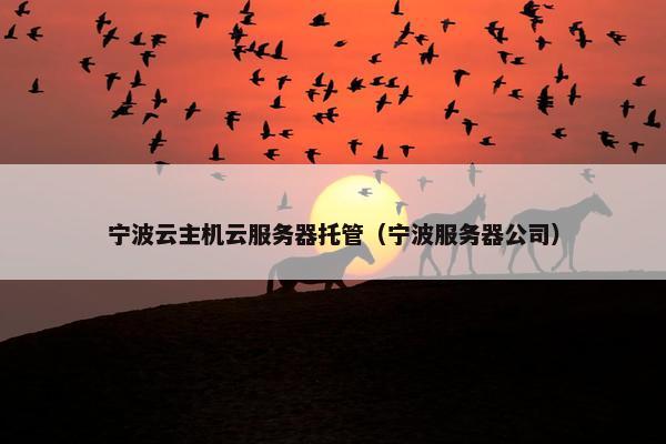宁波云主机云服务器托管（宁波服务器公司）