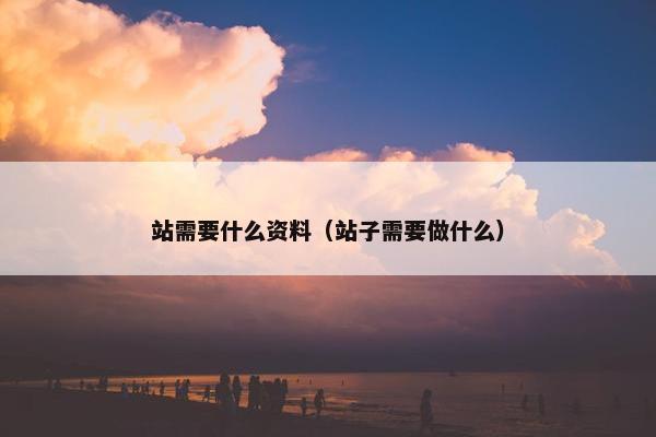 站需要什么资料（站子需要做什么）
