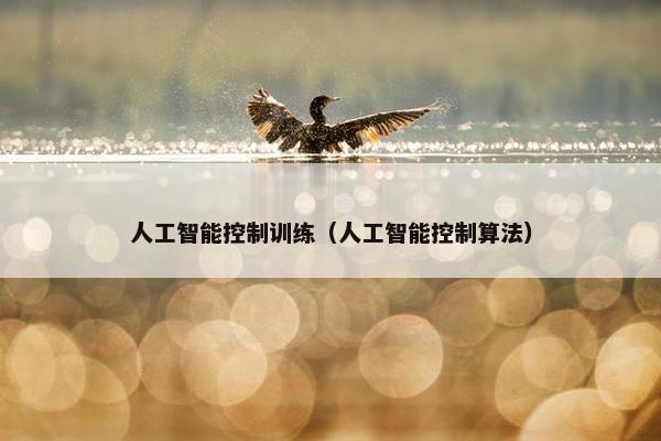 人工智能控制训练（人工智能控制算法）