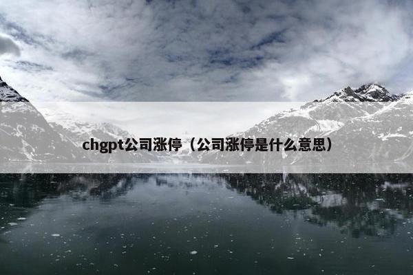 chgpt公司涨停（公司涨停是什么意思）