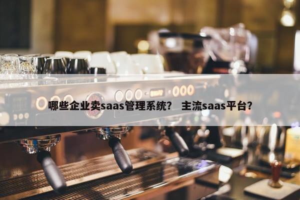 哪些企业卖saas管理系统？ 主流saas平台？
