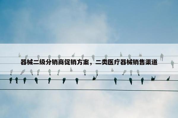 器械二级分销商促销方案，二类医疗器械销售渠道