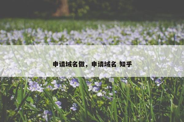 申请域名做，申请域名 知乎