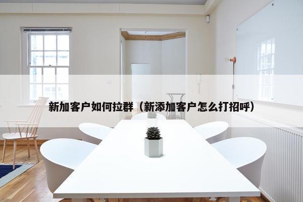 新加客户如何拉群（新添加客户怎么打招呼）