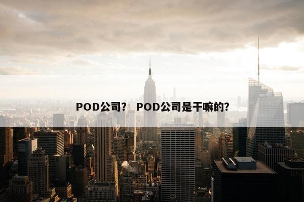 POD公司? POD公司是干嘛的?