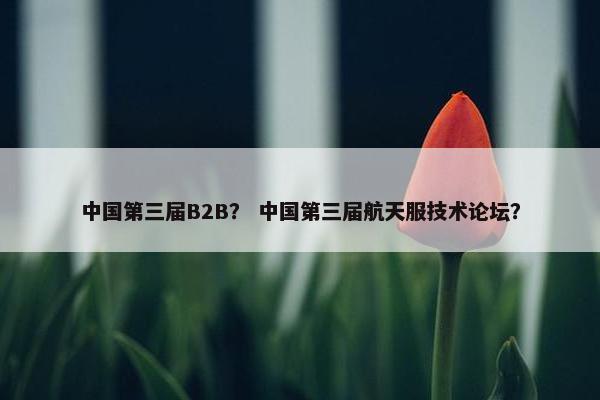 中国第三届B2B? 中国第三届航天服技术论坛?
