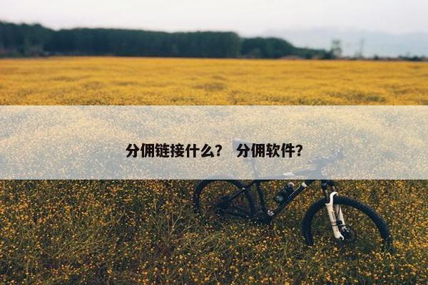 分佣链接什么？ 分佣软件？
