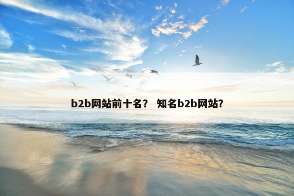 b2b网站前十名? 知名b2b网站?