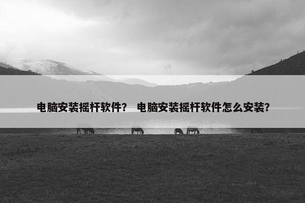 电脑安装摇杆软件? 电脑安装摇杆软件怎么安装?