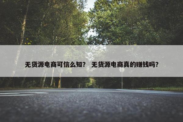 无货源电商可信么知? 无货源电商真的赚钱吗?