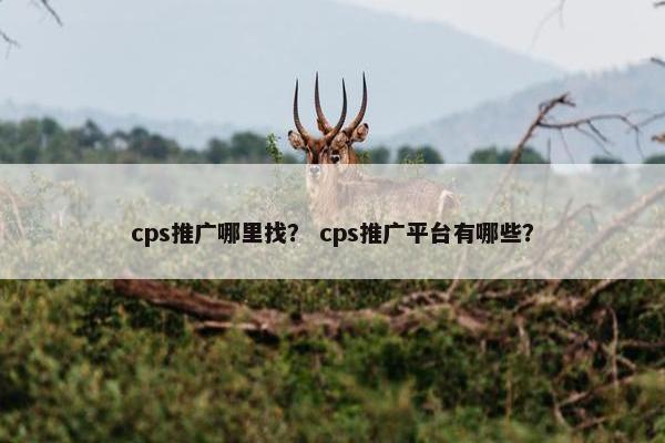 cps推广哪里找？ cps推广平台有哪些？
