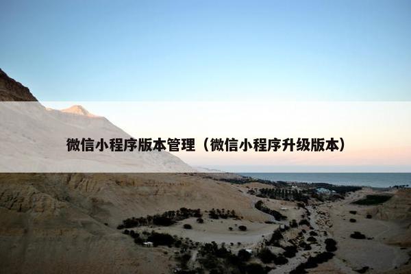 微信小程序版本管理(微信小程序升级版本) 微信小程序版本管理(微信小程序升级版本)