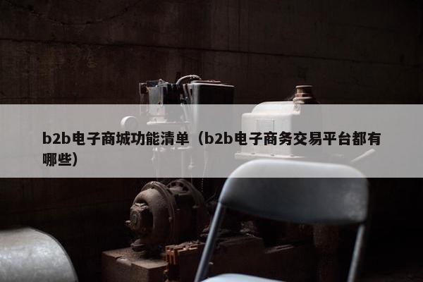 b2b电子商城功能清单(b2b电子商务交易平台都有哪些)