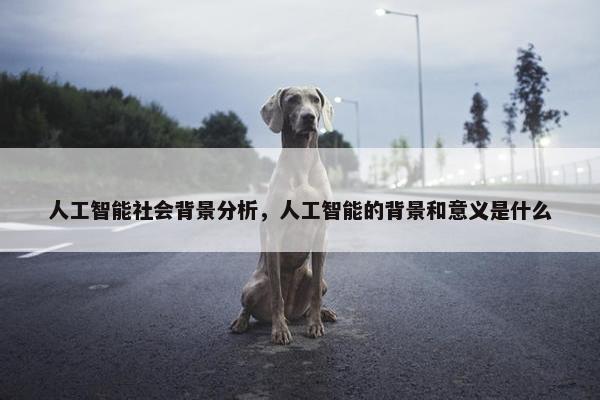 人工智能社会背景分析,人工智能的背景和意义是什么