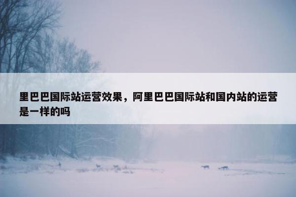 里巴巴国际站运营效果,阿里巴巴国际站和国内站的运营是一样的吗