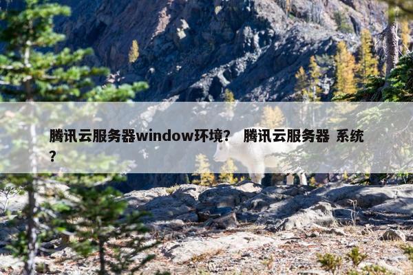 腾讯云服务器window环境? 腾讯云服务器 系统?