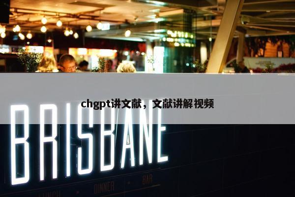 chgpt讲文献，文献讲解视频